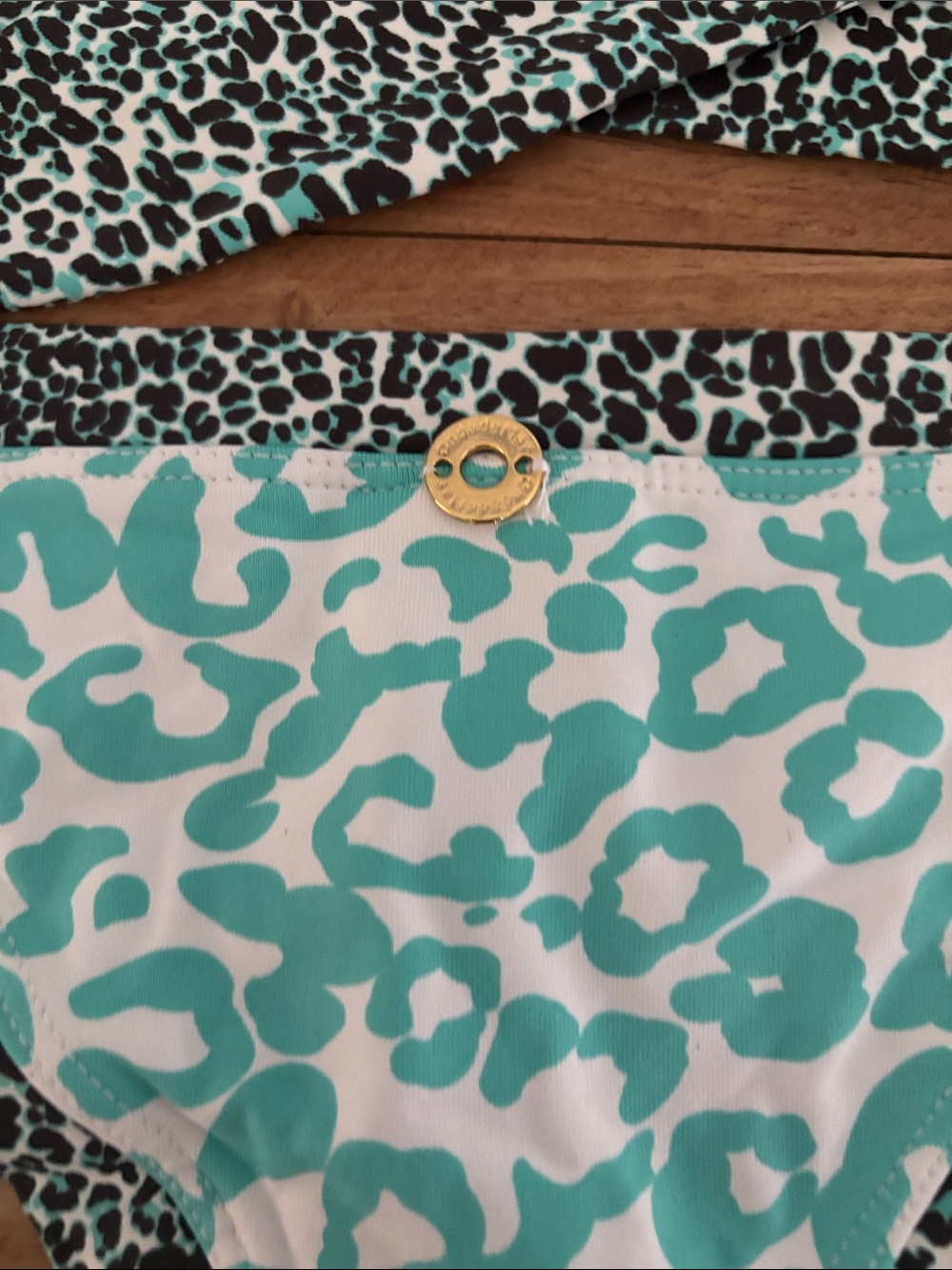OndadeMar Teal and Black Leopard Halter Bikini - Picture 6 of 16